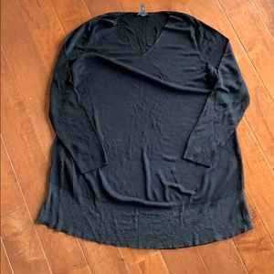 Eileen Fisher black tunic top- L
